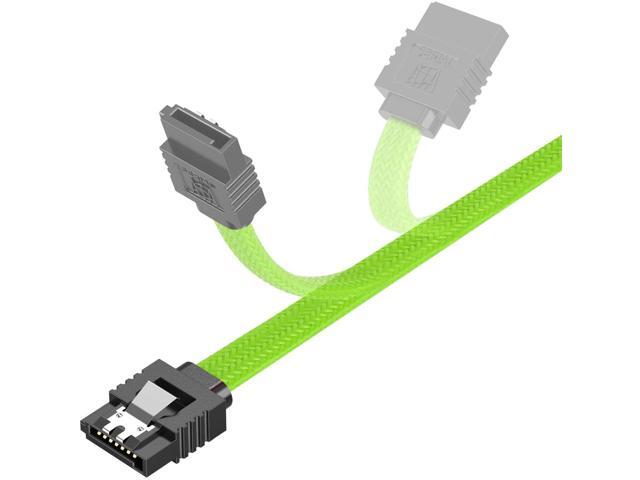 Bailink 3 PACK SATA Cable III 3 Pack 90 Degree Straight to Right Angle 6Gbps HDD SDD SATA Nylon Braided Data Cable with Locking Latch 50cm 19.68...