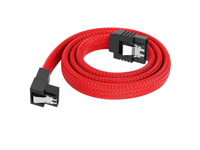 Bailink 3 PACK SATA Cable III 3 Pack 90 Degree Straight to Right Angle 6Gbps HDD SDD SATA Nylon Braided Data Cable with Locking Latch 50cm 19.68...
