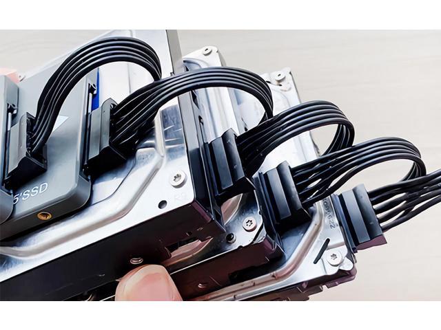 Bailink SATA Power Splitter Cable, 15 Pin SATA to 5 SATA Power Splitter Cable Apply for HDD SSD Optical Drives Sata Power Cable -24 Inches
