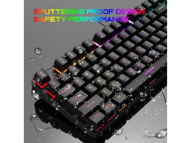 Bailink TKL True Mechanical Gaming Keyboard, RGB LED Rainbow Backlit 60% keyboard with Blue Switches, 17 LED Lighting Modes, 100% Anti-Ghosting...