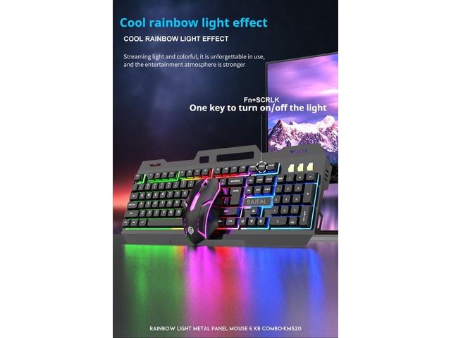 Wired Membrane Gaming Keyboard, Backlit RGB LED, Metal Base, Phone Holder, 12 Multimedia Function Quiet Keys-for Computer, PC, Desktop, Gamer,Black...