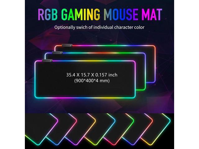 Bailink Large RGB Gaming Mouse Pad,15 Light Modes Touch Control Extended Soft Computer Keyboard Mat Non-Slip Rubber Base for Gamer Esports...