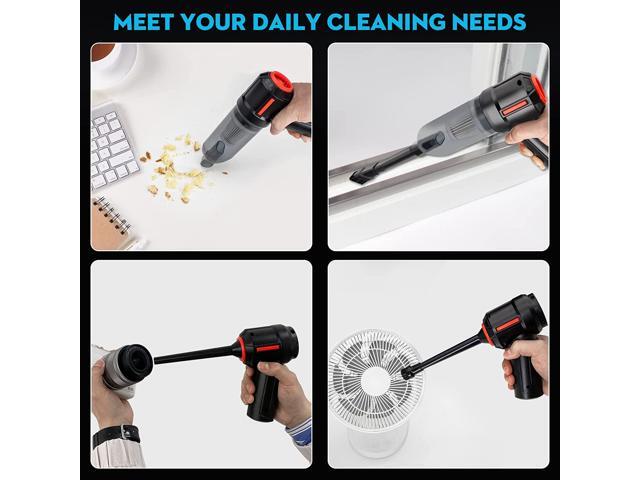 Compressed Air Duster & Computer Vacuum Keyboard Cleaner 3-in-1, New Generation Canned Air Spray, Energy-Efficient Portable Electric Air Can,...