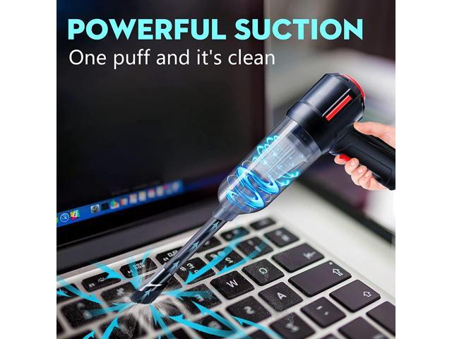 Compressed Air Duster & Computer Vacuum Keyboard Cleaner 3-in-1, New Generation Canned Air Spray, Energy-Efficient Portable Electric Air Can,...