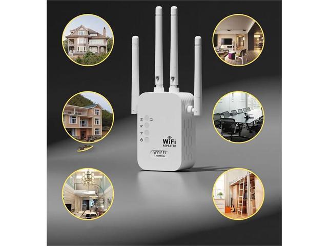 WiFi Extender, WiFi Booster and Signal Amplifier up to 8470Sq. ft, 1200Mbps Wirless WiFi Extenders Signal Booster 5GHz & 2.4GHz for Home, Internet...