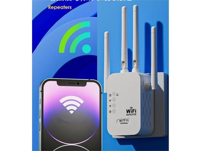 WiFi Extender, WiFi Booster and Signal Amplifier up to 8470Sq. ft, 1200Mbps Wirless WiFi Extenders Signal Booster 5GHz & 2.4GHz for Home, Internet...