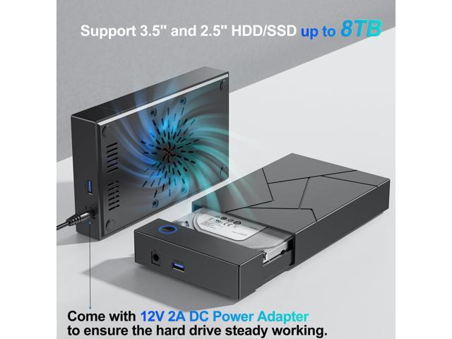 Bailink Hard Drive Enclosure 3.5, External Hard Drive Enclosure 3.5 HDD Docking station, USB 3.0 to 2.5 3.5 Inch SATA SSD HDD up to 8TB Multi Hard...