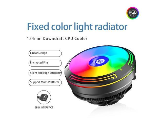 Bailink CPU Cooler, 124mm RGB & PWM Cooling PC Radiator Fan, Low-Profile CPU Air Cooler 95W TDP Air Cooler 12V 4PIN PWM Fan Black Aluminum Fins for...