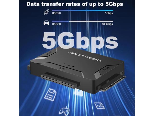 USB 3.0 to SATA/IDE Adapter, Bailink External Hard Drive Reader Ultra Recovery Converter Compatible with 2.5/3.5in HDD/SSD DVD Optical Drive