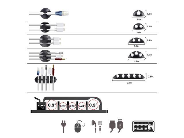Bailink 204PCS Cable Management Kit,4 Cable Sleeve 38 Cable Clips with 7 Cord Holders, 30+5Roll Cable Organizer Straps and 100 Fastening Cable...