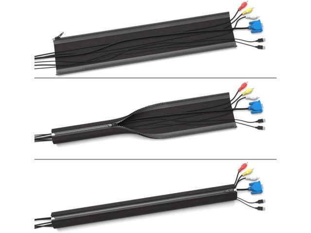 Bailink 4 Pack Cable Management Sleeve and Cable Sleeves Wrapper for Cords, PC Cable Management an and Wire Hider,19-20 Inch Cord Organizer System...