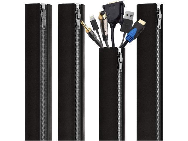 Bailink 4 Pack Cable Management Sleeve and Cable Sleeves Wrapper for Cords, PC Cable Management an and Wire Hider,19-20 Inch Cord Organizer System...