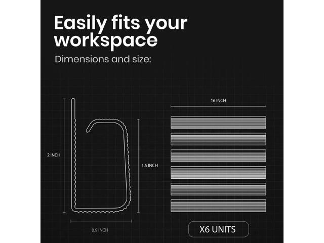 Cable Management 96'' J Channel-6 Pack Cord Cover- Cable Raceway - Cable Management Under Desk, Adhesive Stripe Built-in 6X16in- Easy to Install...