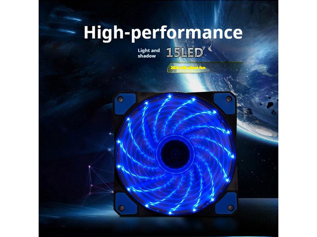 3 Pack 120mm PC Case Cooling Fan, Bailink 120mm Blue LED Ultra Silent Case Fan,Computer LED Cooler High Airflow Fans with 15 LEDs & Anti-Vibration...
