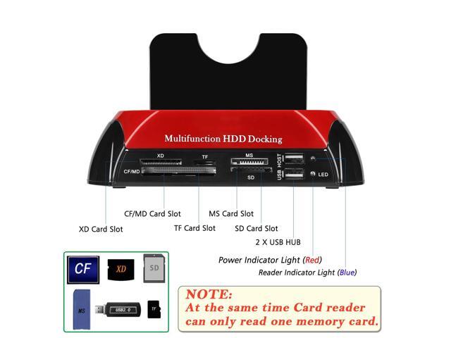 Hard Drive Docking Station For SATA and IDE, USB to 2.5/3.5 Inch SATA IDE Dual bay External Enclosure, All in 1 Card Reader XD/TF/MS/CF/ SD card,...