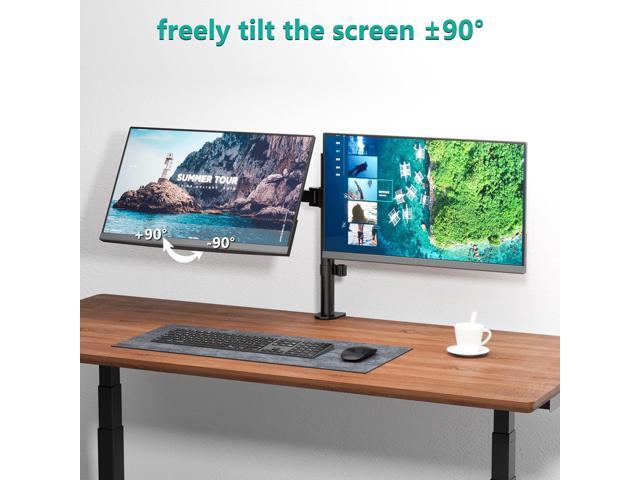 High Performance Heavy Duty Dual Monitor Desk Mount, Fully Adjustable Steel Monitor Stand for 2 Monitors Up to 27 inch, Dual Monitor Mount Max...