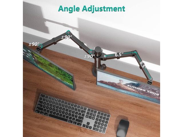 High Performance Heavy Duty Dual Monitor Desk Mount, Fully Adjustable Steel Monitor Stand for 2 Monitors Up to 27 inch, Dual Monitor Mount Max...
