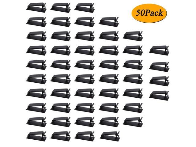 Bailink 50Pcs Self Adhesive Cable Management Clips, Cable Organizers Wire Clips Cord Holder for TV PC Ethernet Cable Under Desk Home Office -...