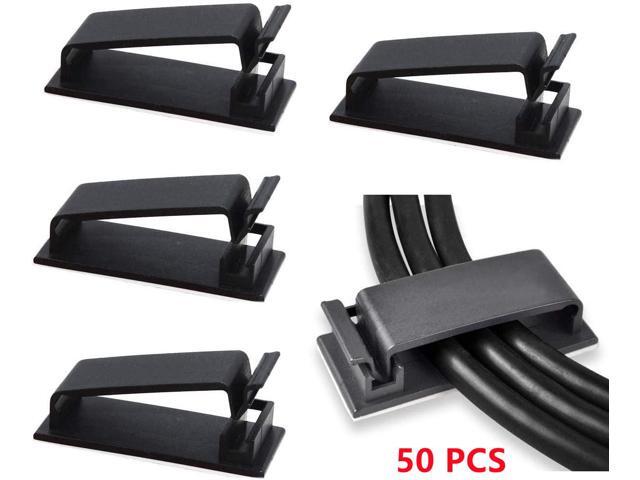Bailink 50Pcs Self Adhesive Cable Management Clips, Cable Organizers Wire Clips Cord Holder for TV PC Ethernet Cable Under Desk Home Office -...