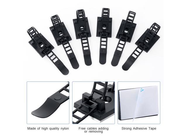 Bailink 100PCS Adhesive Cable Ties Cable Clips, Self-adhesive Nylon Cable Straps, Adhesive Cable Management Clips for Wire Management...