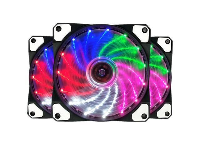 3 Pack 120mm PC Case Cooling Fan, Bailink 120mm Multi Color LED Ultra Silent Case Fan,Computer LED Cooler High Airflow Fans with 15 LEDs &...