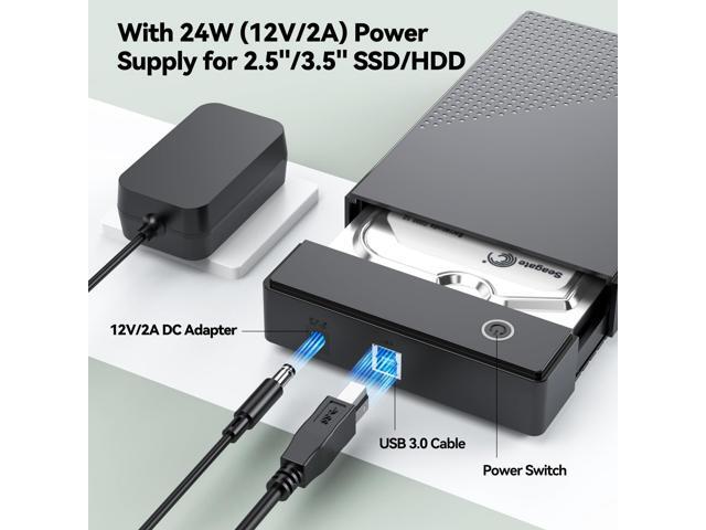 Bailink 3.5 Hard Drive Enclosure, USB 3.0 Internal/External Hard Drive Case Lay-Flat Dock Station for 3.5/2.5 inch SATA HDD Up to 20TB Data...