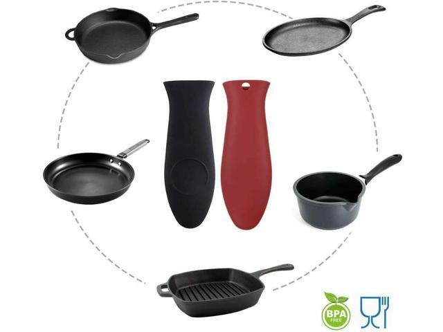 Potholder Cast Iron Skillet Handle - 2 Pack Cover Silicone Hot Handle Holder Pot Sleeve