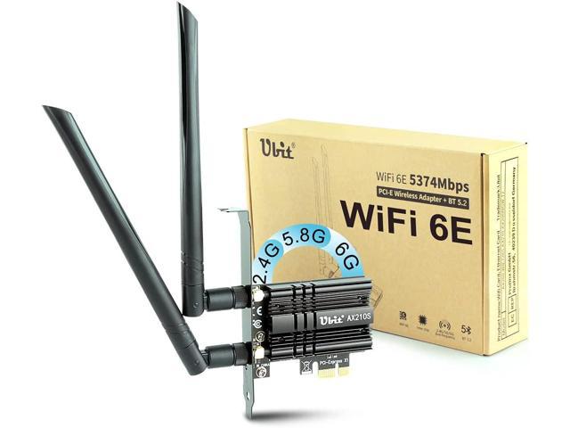 Ubit WiFi 6E Supports 6GHz 7th Generation PCIe WiFi Card, Up to 2400Mbps, Bluetooth 5.2, 802.11AX Dual Band Wireless Adapter with.