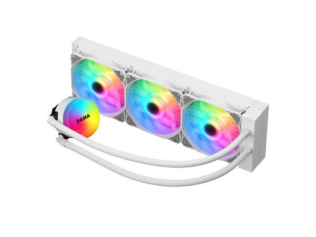 SAMA SI360 Liquid CPU Cooler 360mm Addressable RGB Pump PWM & FDB Fans AIO Water Cooler