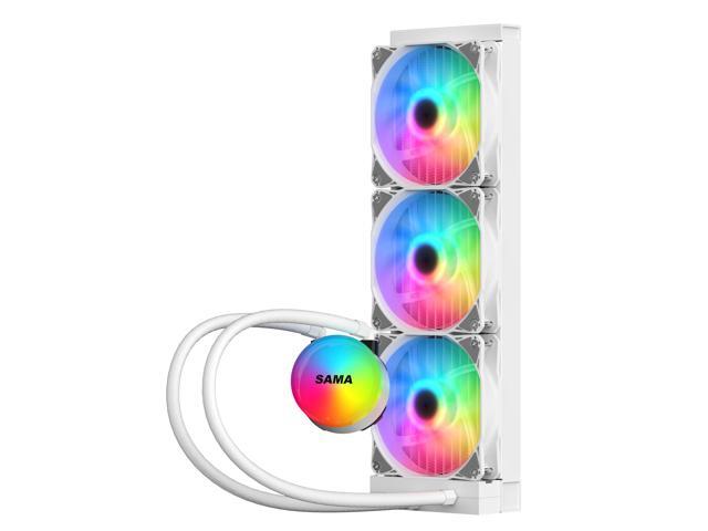 SAMA SI360 Liquid CPU Cooler 360mm Addressable RGB Pump PWM & FDB Fans AIO Water Cooler