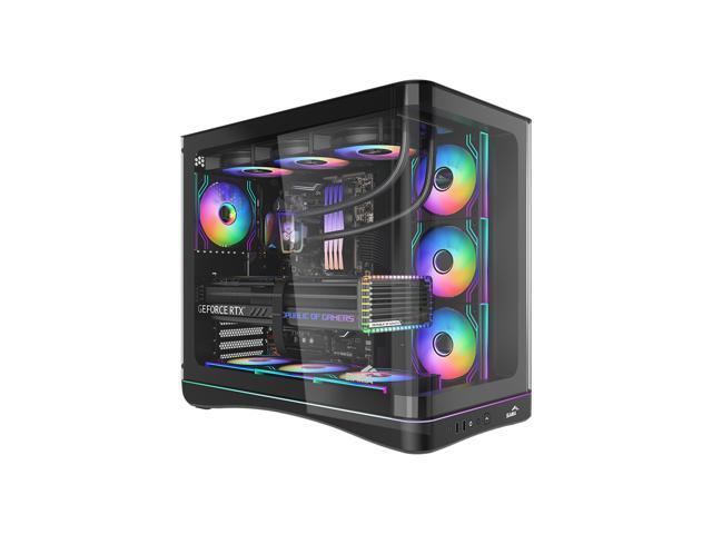 SAMA V62 Mid-Tower PC Case, 7x120mm Pre-Installed ARGB PWM Fans, 4mm Tempered Glass, USB 3.1 Type-C & USB 3.0 Ports, 7 Slots, Support ATX/MATX/ITX,... Case