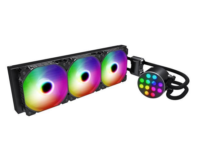 SAMA CY360 black CPU Water Cooling, Addressable RGB All-in-one High Efficiency CPU Liquid Water Cooler,360mm Radiator,3x120 mm ARGB PWM Fans for.