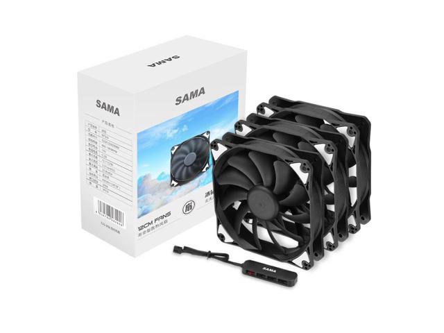 SAMA SF300 120mm Black PC Fans High-Performance 4PIN PWM Interface, Double Ball Bearing,3 Pack, High Airflow Premium Quiet Computer Case Fans with.