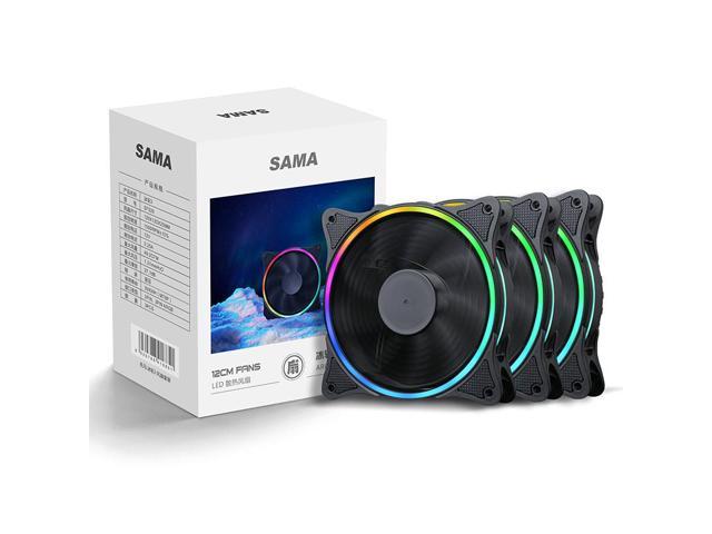SAMA SF520 Black 120mm ARGB Case Fans 4PIN PWM Interface, Addressable RGB LED Computer Case Fans, High-Performance 5V ARGB Motherboard Sync, PWM.