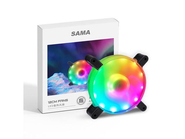 SAMA SF420 Addressable ARGB LED Case Fan, High Airflow 120mm White PC Case Fan, High-Performance 5V ARGB Motherboard Sync With LP4.