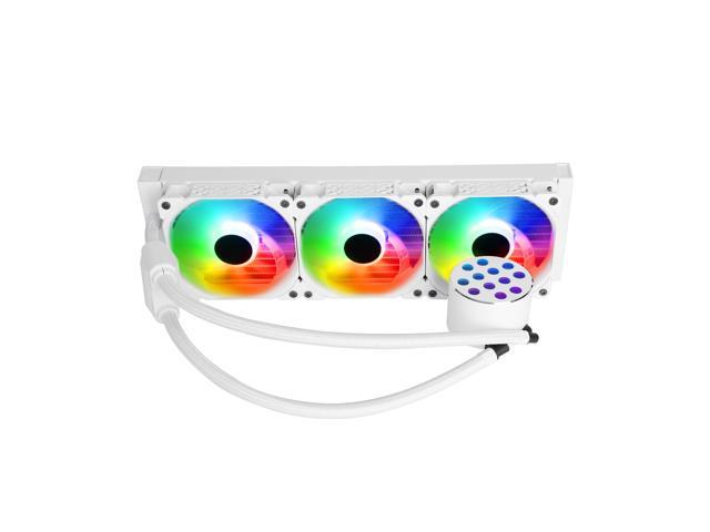 SAMA CY360 White CPU Water Cooling, Addressable RGB All-in-one High Efficiency CPU Liquid Water Cooler,360mm Radiator,3x120 mm ARGB PWM Fans for.