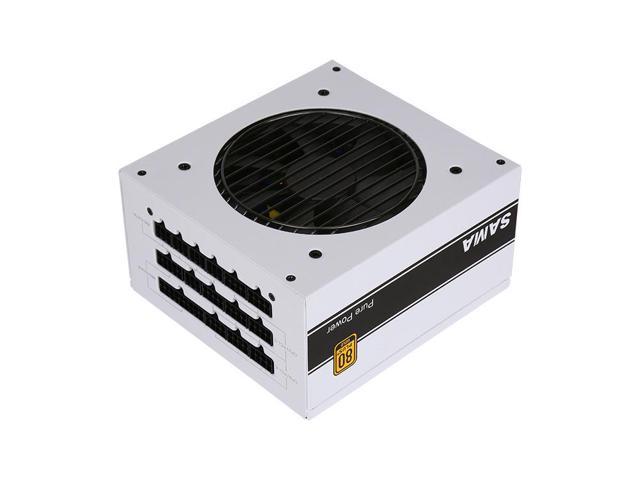 SAMA 650W White Full Voltage ATX Active PFC FDB Fan 80 PLUS GOLD Fully Modular PC Power Supply, ECO Fanless & Silent Mode