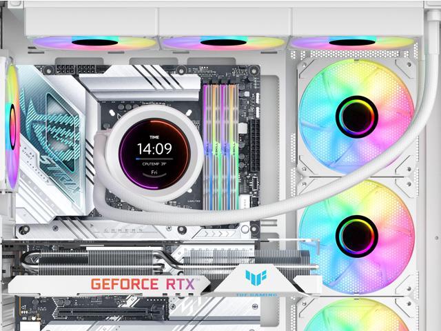 SAMA SM360 PRO AIO 360mm Liquid Cooler 2.8 inch Screen LCD Display CPU Cooler, Gaming Computer PC Cooler with 3 ARGB PWM Silent Fans