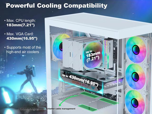 SAMA 4503 Dual USB3.0 and Type C Tempered Glass ATX Mid Tower Gaming PC Computer Case, w/ 4 x 120mm ARGB Fans (3 x MB Side, 1 x Rear)...