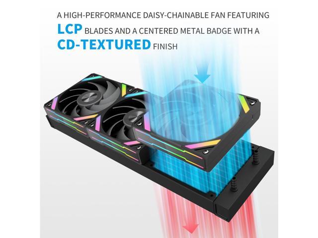 SAMA Q60 Black CPU Liquid Cooler, 360MM Liquid Water Cooling with 2.8' LCD Display & XT120 Modular Fans LCP Blade for Enhanced Cooling and Noise...