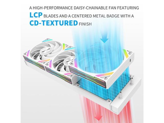 SAMA Q60 White CPU Liquid Cooler, 360MM Liquid Water Cooling with 2.8' LCD Display & XT120 Modular Fans LCP Blade for Enhanced Cooling and Noise...