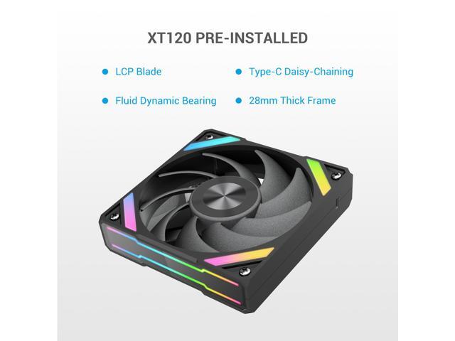 SAMA Q60 Black CPU Liquid Cooler, 360MM Liquid Water Cooling with 2.8' LCD Display & XT120 Modular Fans LCP Blade for Enhanced Cooling and Noise...