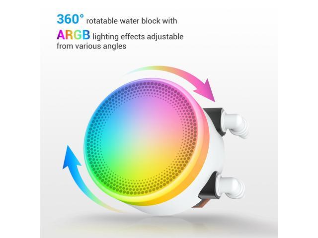 SAMA L60 CPU Liquid Cooler, AIO Cooler 360mm 4pin PWM Quiet Fans - FDB Bearings ARGB Water Cooling, White CPU Cooler Compatible LGA...