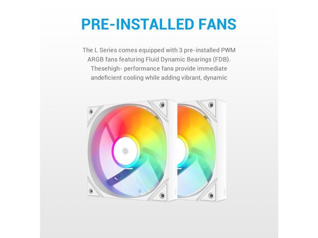 SAMA L40 CPU Liquid Cooler, 240mm AIO Cooler 4pin PWM Quiet Fans - FDB Bearings ARGB Water Cooling,White CPU Cooler Compatible LGA...