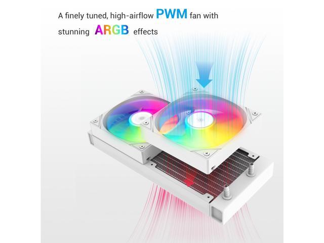 SAMA L40 CPU Liquid Cooler, 240mm AIO Cooler 4pin PWM Quiet Fans - FDB Bearings ARGB Water Cooling,White CPU Cooler Compatible LGA...