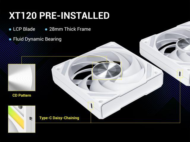 SAMA Q70 White CPU Liquid Cooler, 360MM Liquid Water AIO CPU Cooler with 2.8' LCD Display, Magnetic Detachable, XT120 Modular Fans LCP Blade, Bonus...