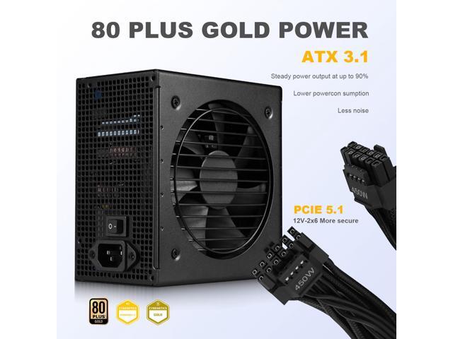 SAMA GT650BK Black 80 PLUS Gold Fully Modular ATX Power Supply - ATX 3.1 & PCIe 5.1 Compliant - Japanese Capacitors - FDB Fan with Auto Speed...