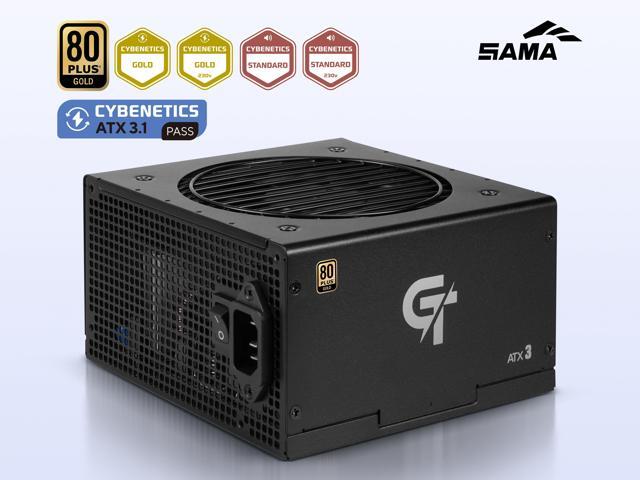 SAMA GT850BK Black 80 PLUS Gold Fully Modular ATX Power Supply - ATX 3.1 & PCIe 5.1 Compliant - Japanese Capacitors - FDB Fan with Auto Speed...