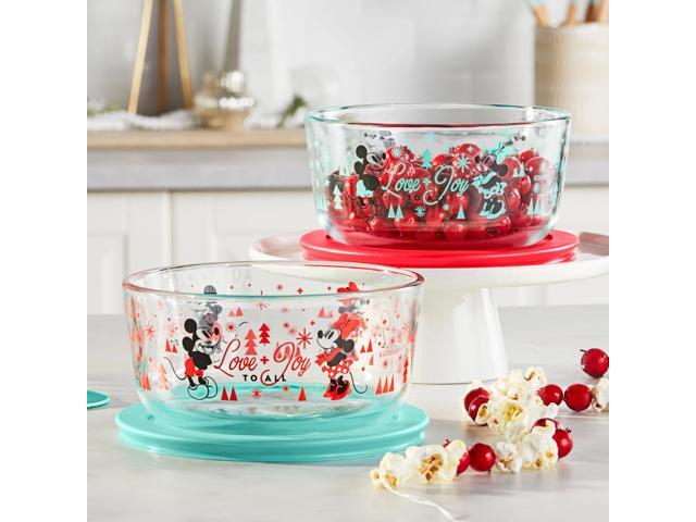 Mickey & Friends 8-piece Decorated Glass Storage Container Set, Holiday Edition