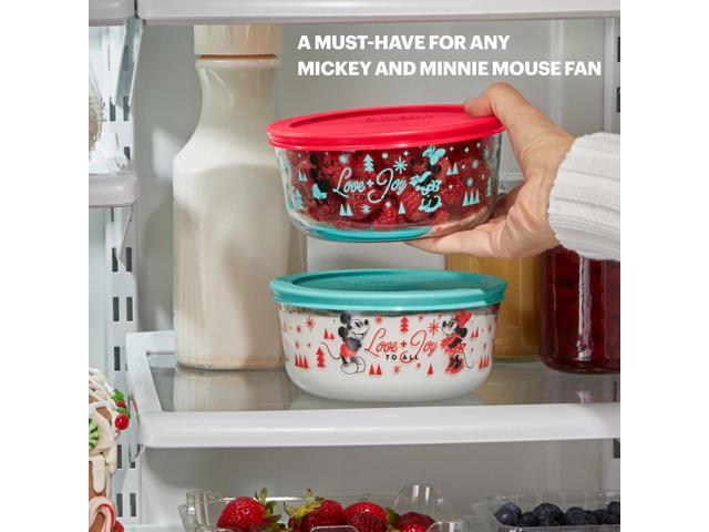 Mickey & Friends 8-piece Decorated Glass Storage Container Set, Holiday Edition